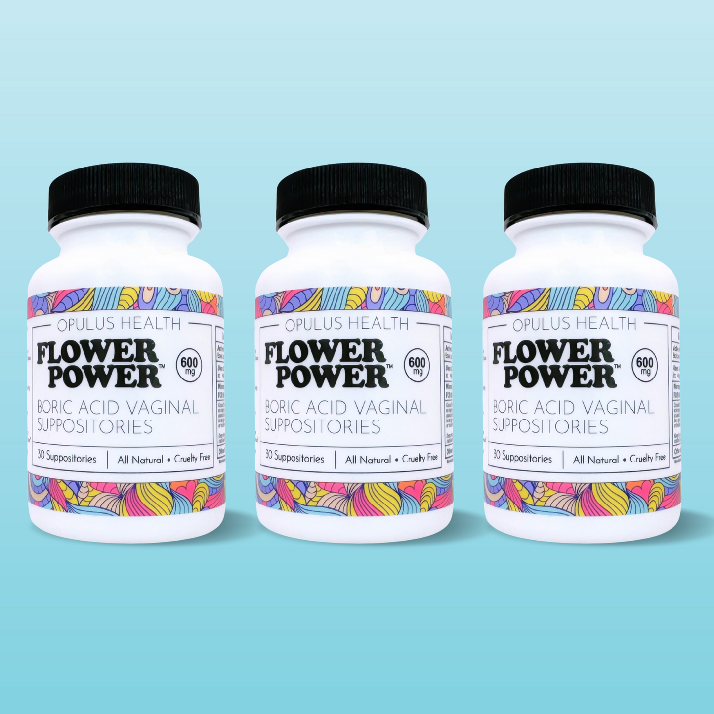 Flower Power® Boric Acid Suppositories for Odor and Balance (30ct/ea)