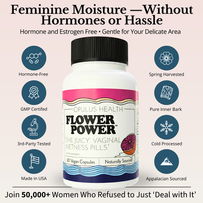 Flower Power® 'She Juicy' Vaginal Moisture Supplement (60ct/ea)