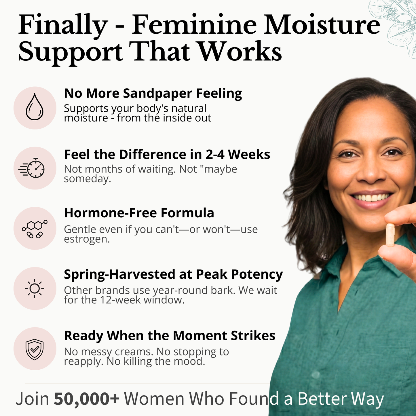 Flower Power® 'She Juicy' Vaginal Moisture Supplement (60ct/ea)