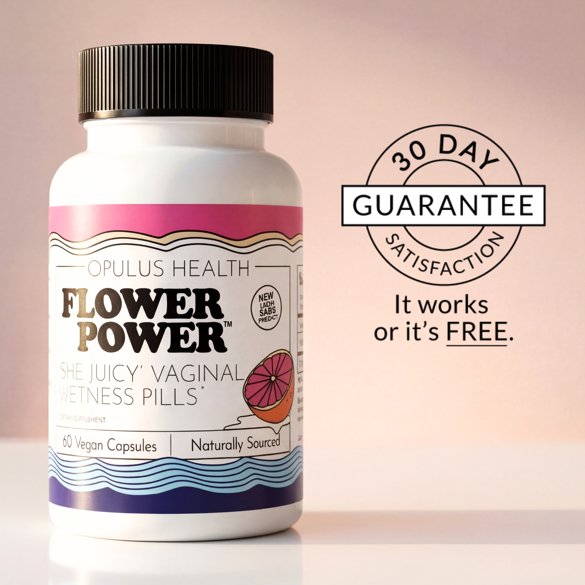 Flower Power She Juicy Vaginal Moisture Supplement | Hormone-Free Slippery Elm Bark Capsules (60ct) Flower Power Feminine Health Flower Power She Juicy Vaginal Moisture Supplement | Hormone-Free Slippery Elm Bark Capsules (60ct) Flower Power Feminine Health