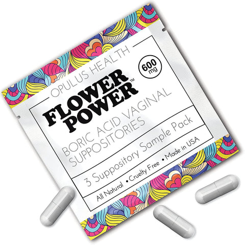 FlowerPower™ Boric Acid Suppositories Sample Pack (3ct)