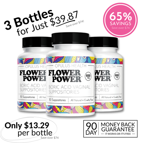 FlowerPower™ Boric Acid Suppositories - 3 Pack (30ct/ea)