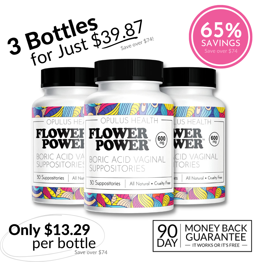 FlowerPower™ Boric Acid Suppositories - 3 Pack (30ct/ea)