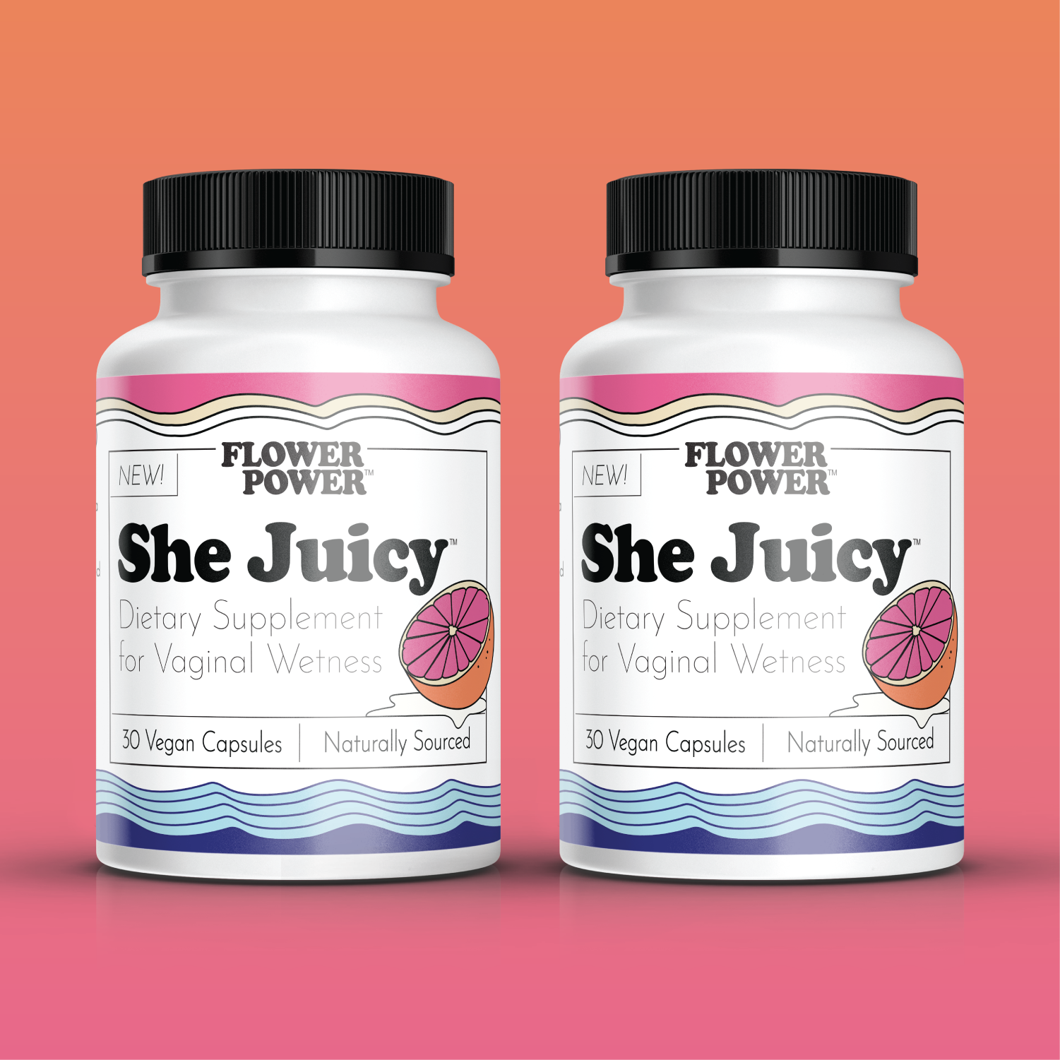 FlowerPower™ 'She Juicy' Vaginal Moisture Supplement - 2 Pack (30ct/ea)